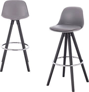 Barstolo Alto Messi - Altezza del sedile 75cm - Grigio - Set di 1 - Cucina - Sedili da bar - Con schienale - Pelle in materiali sintetici - Cornice nera