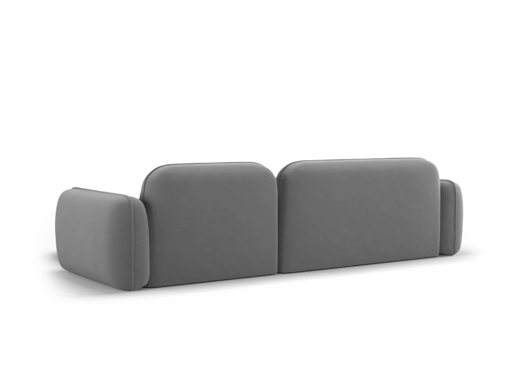 Cosmopolitan Design - Divano angolare modulare destro "Sydney" 4 posti in velluto grigio chiaro 