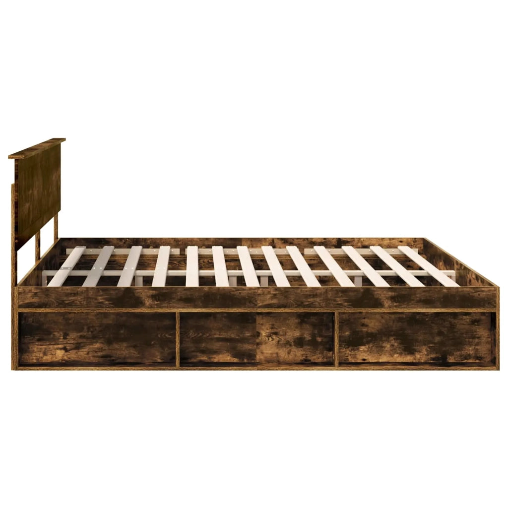 Struttura del letto Rovere fumé 200 x 200 cm Pino massello 3410559