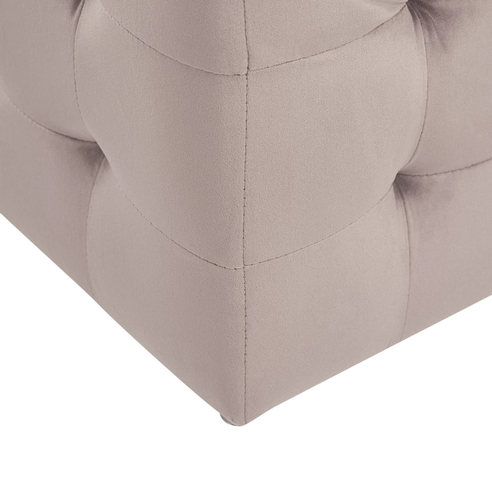 Pouf Cassapanca Imbottito in Velluto di colore Rosa Stile Chesterfield moderno glamour