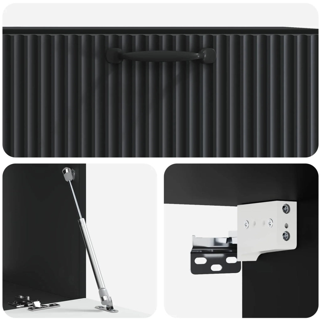 Mobile Porta TV da Muro-Credenza per TV sospesa Nero 78,5 x 41 x 30 cm 179558