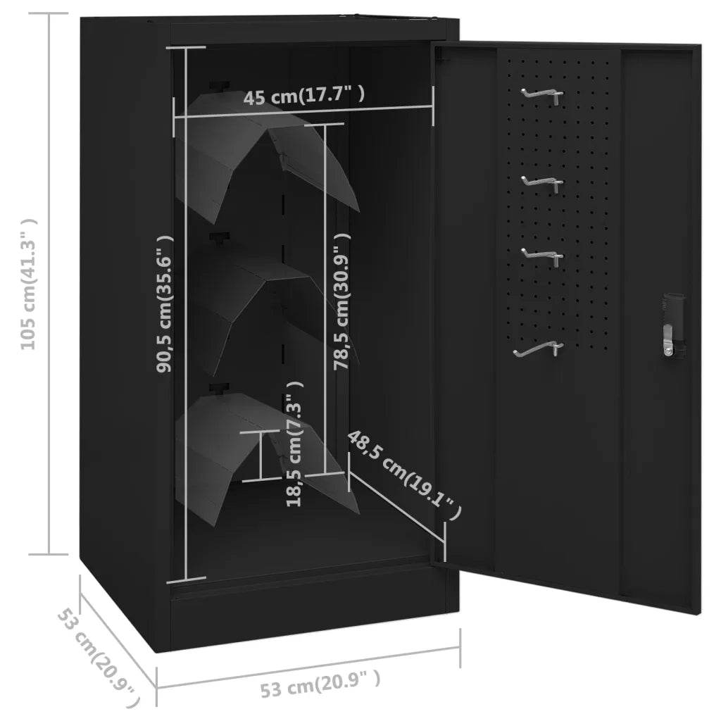 Armadio Porta Sella Nero 53x53x105 cm in Acciaio   cod mxl 51471