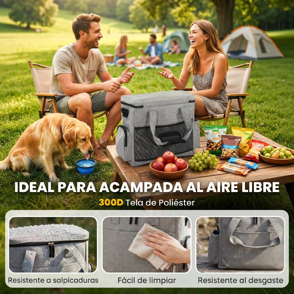 Borsa da Viaggio per Cani con 2 Contenitori e Ciotola Pieghevole ¨C Zephmum ¨C Grigio Chiaro