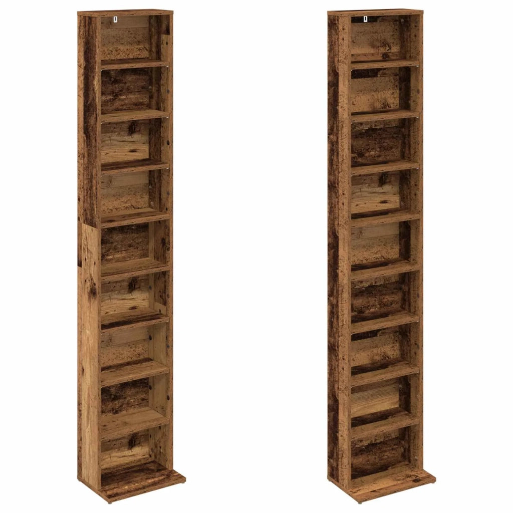 Mobile per CD 2 pz Legno antico 33 x 23,5 x 175 cm 8012655