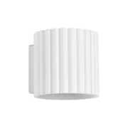 Applique moderna bianca tubo rigato 10cm su/giù G9
