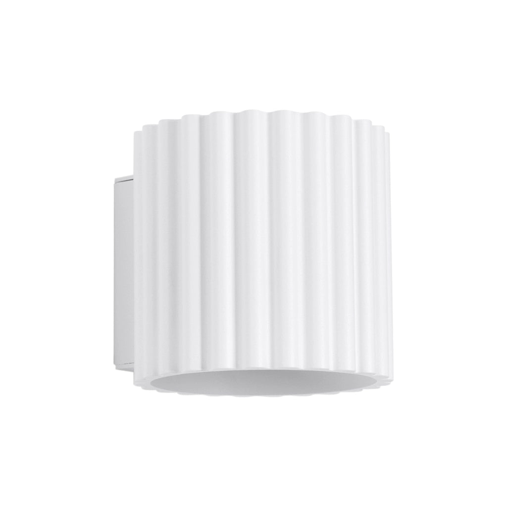 Applique moderna bianca tubo rigato 10cm su/giù G9