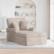 Chaise Longe con Gonna con cuscino Beige 157 x 91 x 91 cm ARES 42022955