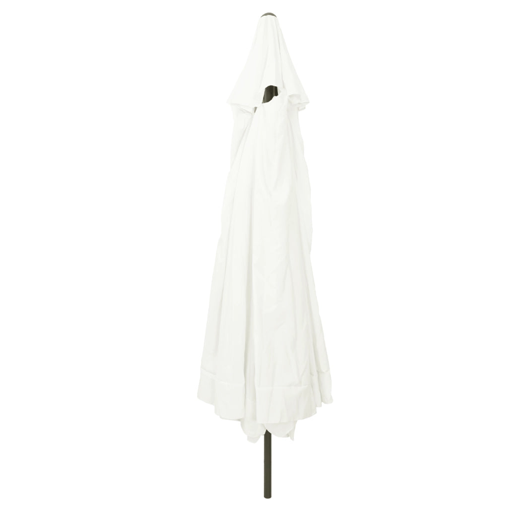 Parasole da Giardino  Ã¸395x245 cm Bianco Sabbia