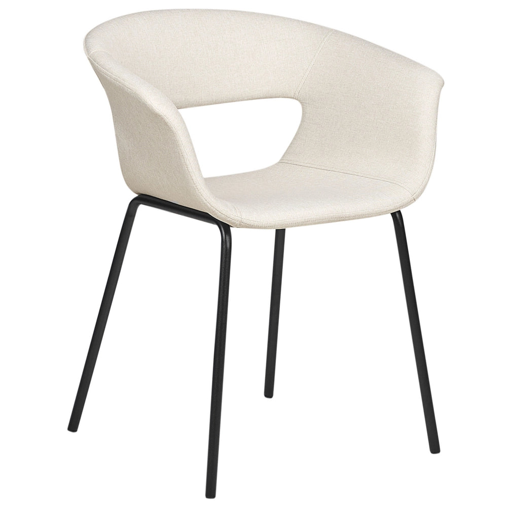 Set di 2 sedie da pranzo Sedute in poliestere beige Gambe in metallo per sala da pranzo cucina