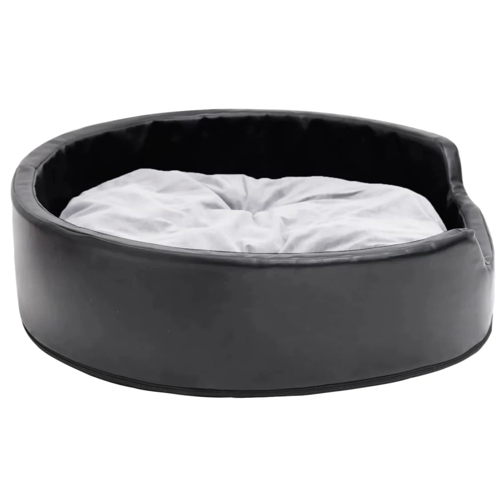 Cuccia per cani 79 x 70 x 19 cm in peluche e similpelle nera 02_0043227