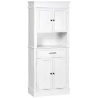 Credenza da cucina buffet armoire multi-rangement 2 armadi 2 porte cassetto nicchia MDF pannelli di particelle E1 bianco