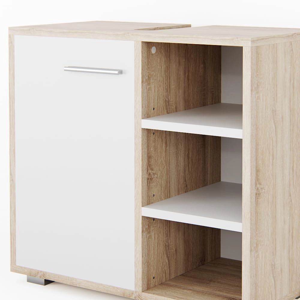 Mobile sottolavabo per bagno Perry, Sonoma, 60 x 55.6 cm, utilizzabile con ritaglio per sifone e spazio di stoccaggio aperto