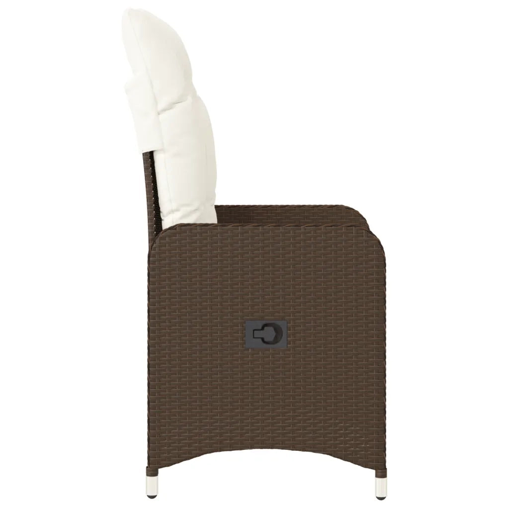 Sedie Reclinabili Giardino 2 pz | Sedie da Esterno con Cuscini Marrone Polyrattan