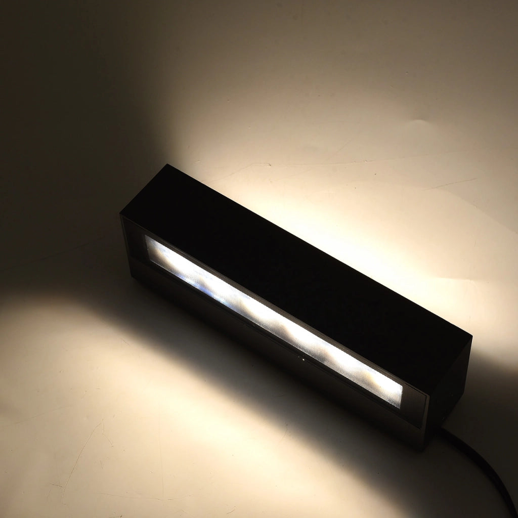 APPLIQUE LED DA ESTERNO 14W CON CCT SWITCH 3 TEMPERARURE COLORE - IP65 DESIGN RETTANGOLARE IN ALLUMINIO E VETRO