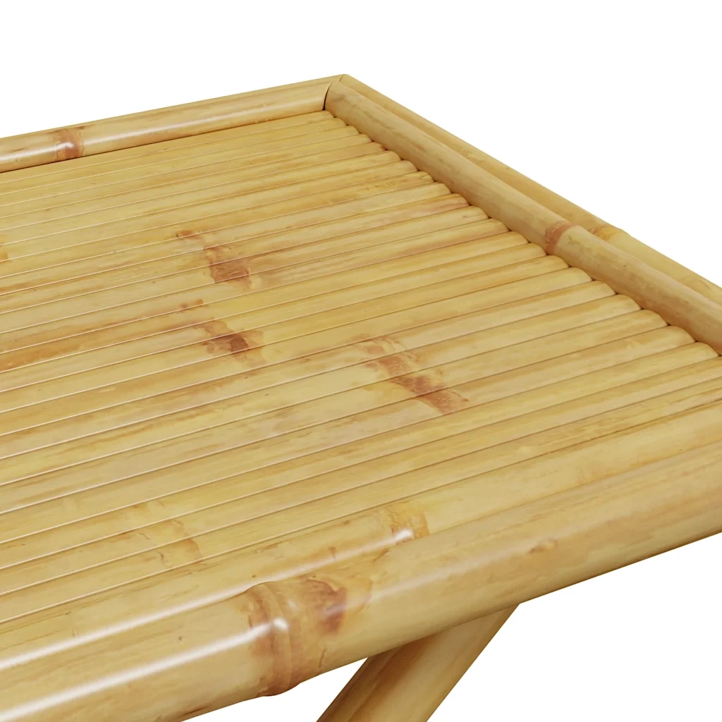 Set da Bistrot Pieghevole 5 pz Cuscini Bianco Crema in Bambù 3208935