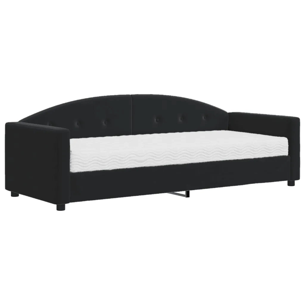 Divano Letto con Materasso Nero 80x200 cm in Velluto 3197274