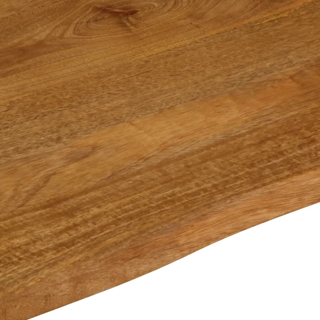Piano per Tavolo 90x80x2,5cm Bordi Vivi in Legno Massello Mango