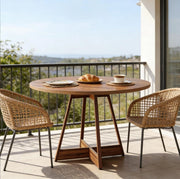 Tavolo da pranzo rotondo Ø100 cm in MDF marrone