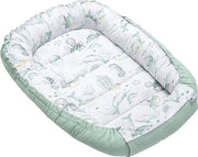 Nido per Bambini in Wafel 100% Cotonato, Recliner per Bambini e Piccoli, Dimensioni 100 x 60 x 15 cm, Chiusura Sicura (Oceano con Foglia di Menta)
