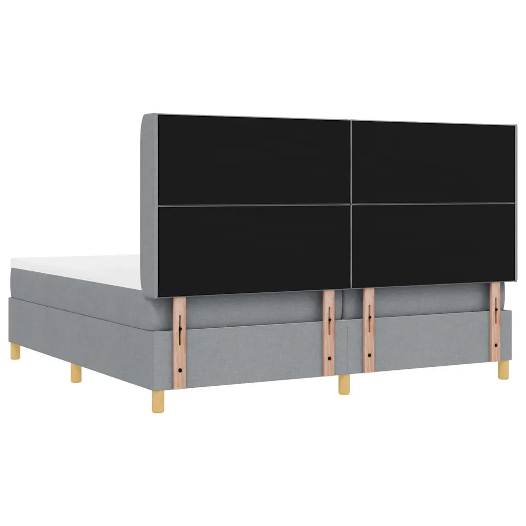 Letto a molle con materasso Grigio chiaro 200 x 200 cm Tessuto 3343777