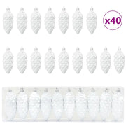 Palla di pino di Natale 40 pz Bianco Plastica CFW1685119