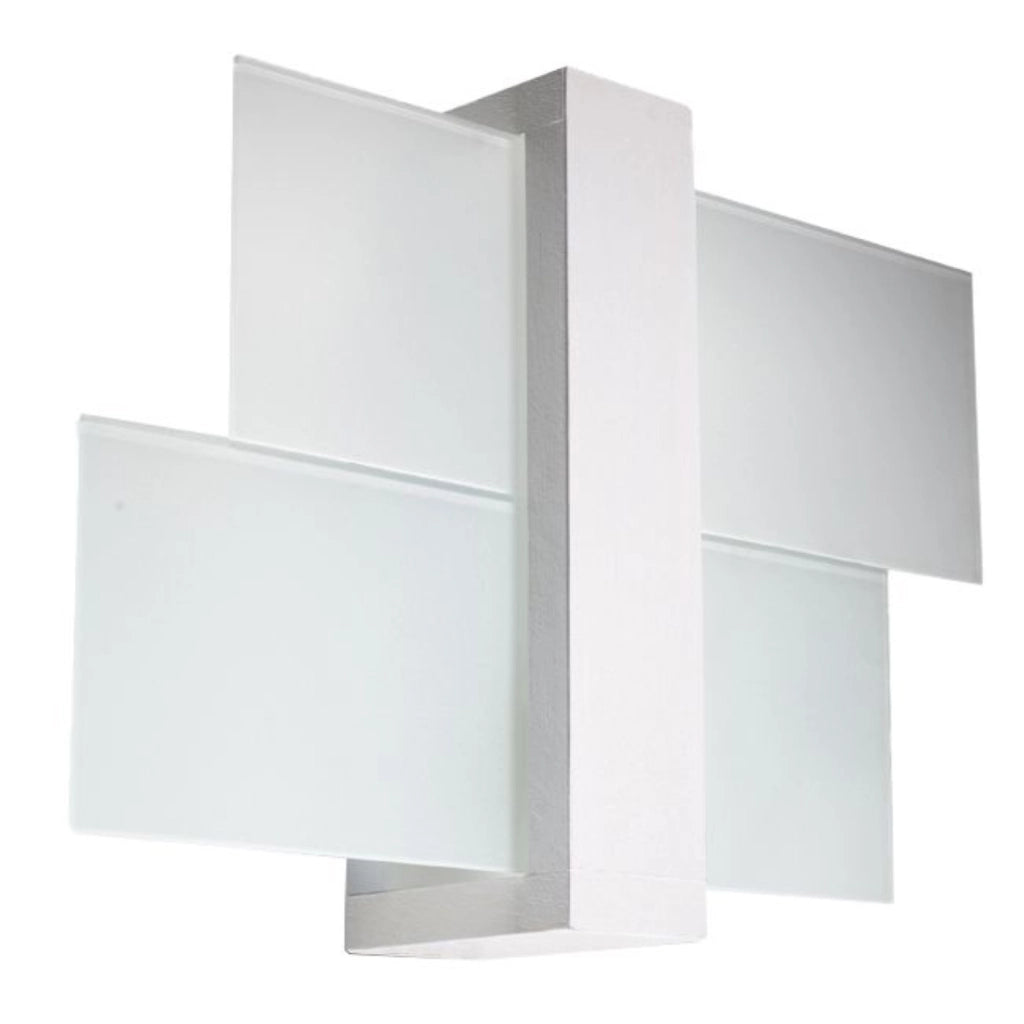 Applique REBIRD 1 bianca vetro/legno E27 Pure Lume PU.0079