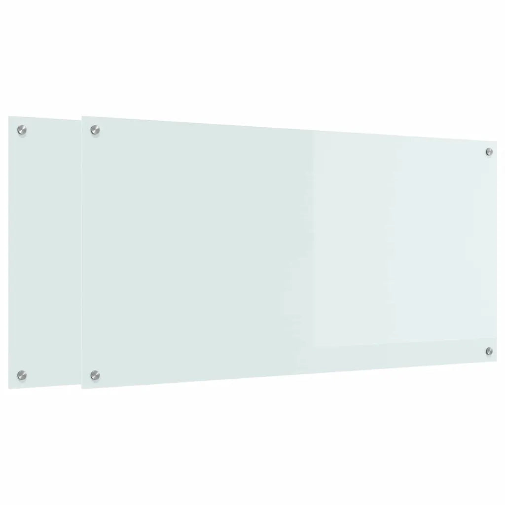 Schienale da cucina 2 pcs Bianco 120 x 60 cm vetro temperato 3415487