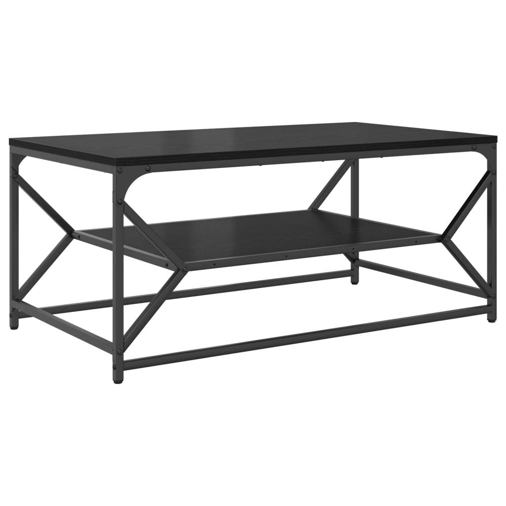 Tavolino da caffÃ¨ con ripiano in rovere nero 90x50x40 cm