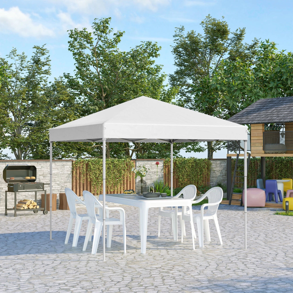 Gazebo Pieghevole ¨C zephmum ¨C Acciaio e Tessuto Oxford, 2.5x2.5 m, Bianco