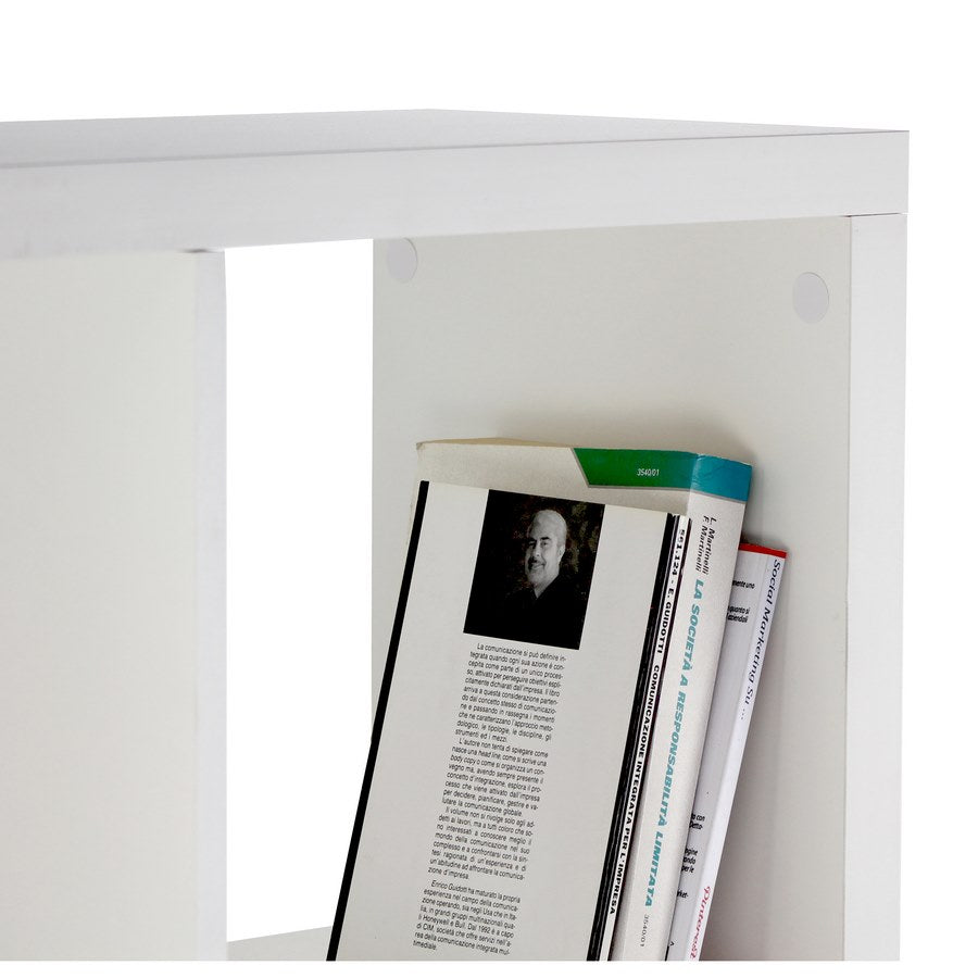 Libreria 8 Ripiani 77x147x30 cm in Legno MDF Bianco Opaco