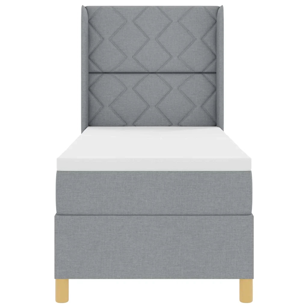 Letto a molle con materasso Grigio chiaro 80 x 200 cm Tessuto 3341861