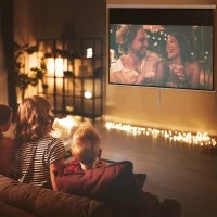 Telo per Proiettore 120" Rapporto 16:9, Fissaggio a Muro e Soffitto per Casa e Ufficio, Bianco