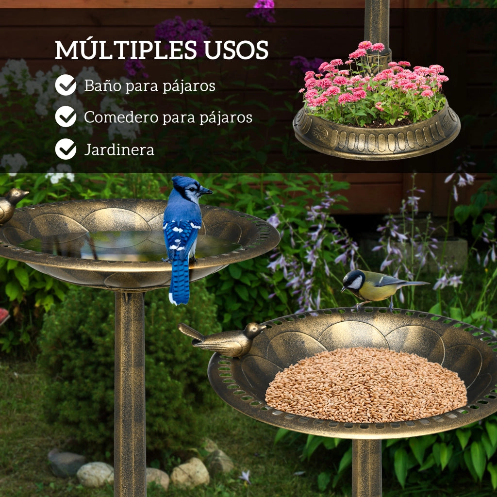 Fontana per uccelli da giardino ¨C zephmum ¨C Bronce, 2 vaschette, design retr¨°