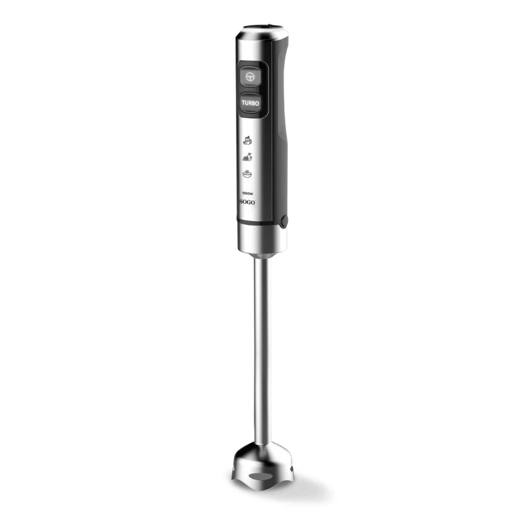 Frullatore a Immersione 1500W Inox – Mixer Cucina con 23 Velocità, Lame in Titanio, Asta Extra Lunga 25 cm, Bicchiere 800 ml per Smoothie, Zuppe e Salse