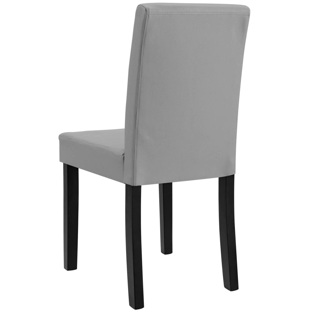 Kit di 2 sedie imbottite con gambe in legno massello rivestimento sintetico 90 cm grigio e nero 03_0002360