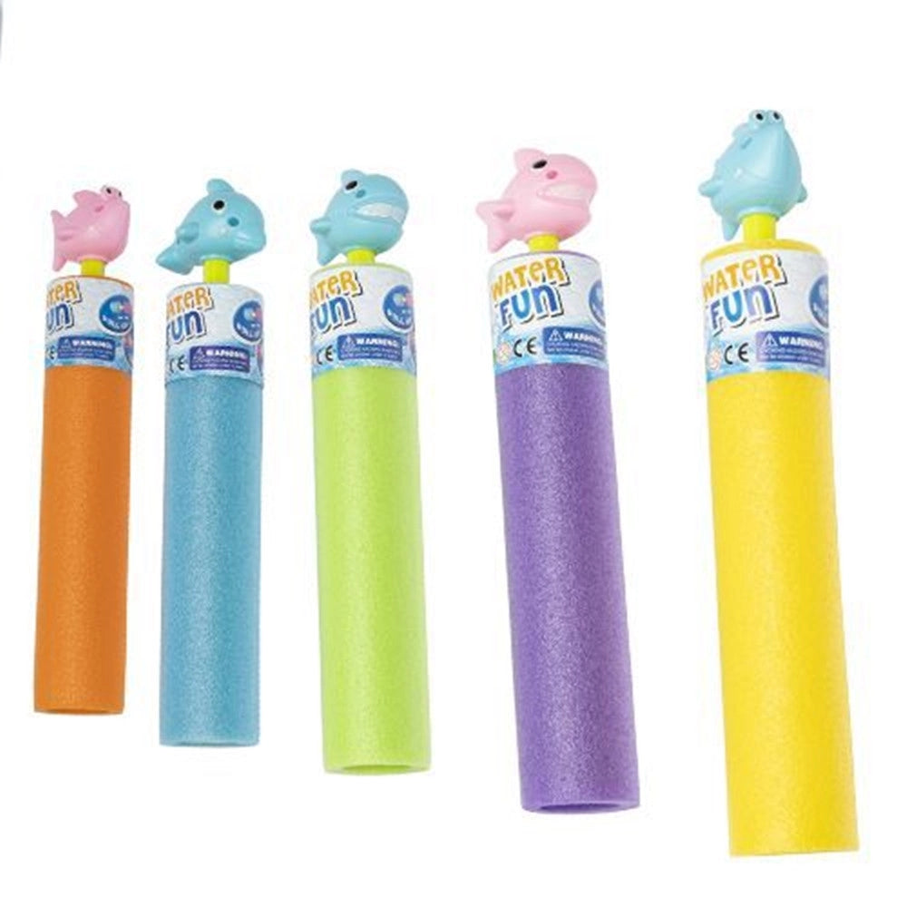 Trade Shop - Tubo Pistola Spara Acqua 30x5cm Schiuma Con Pesciolino Giocattolo Per Bambini 6559072 -