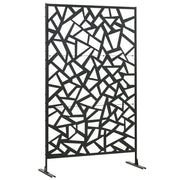 Pannello decorativo brise-vue per balcone esterno in acciaio nero ¨C zephmum ¨C 122x45x198 cm
