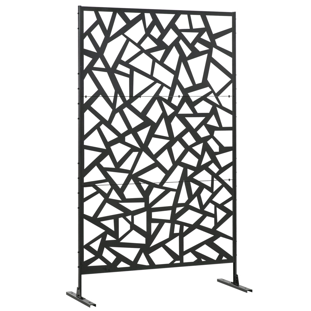 Pannello decorativo brise-vue per balcone esterno in acciaio nero ¨C zephmum ¨C 122x45x198 cm