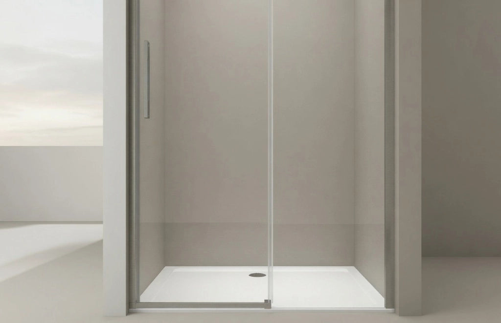 Box doccia 110 cm porta scorrevole SENZA TELAIO H200 cm cristallo 8mm MILLY profilo satinato