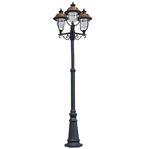 LAMPIONE 3 BRACCI APOLLO CM.230 ALLUMINIO PRESSOFUSO NERO RAMATO