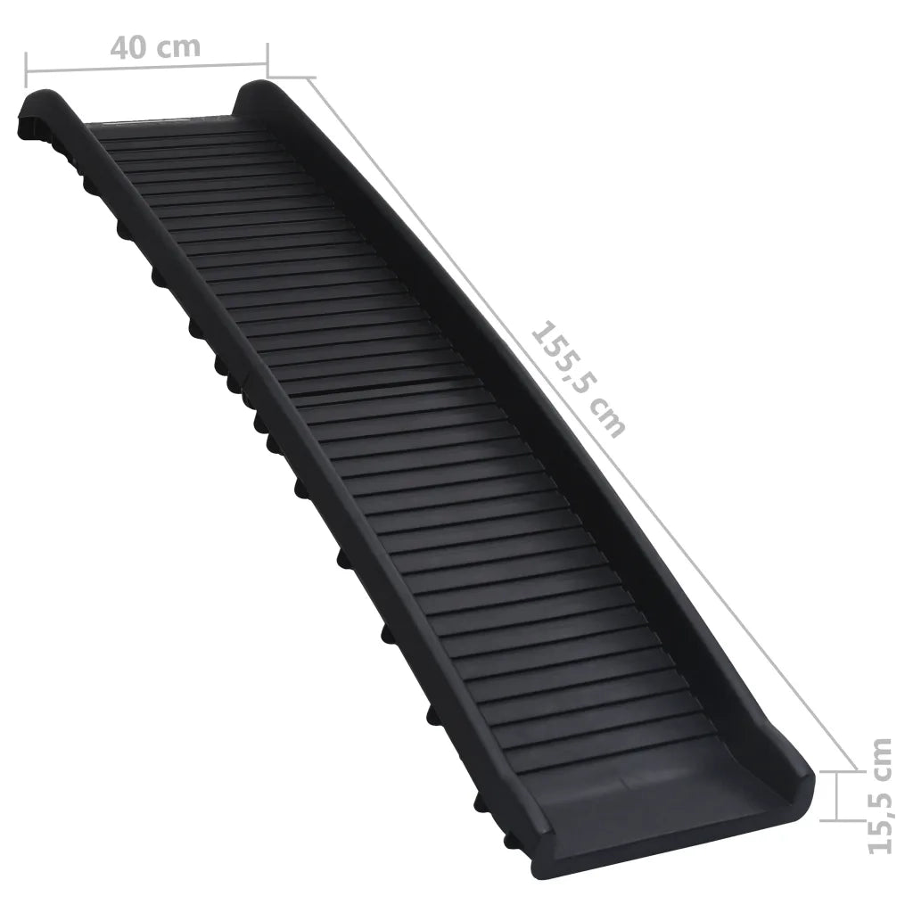 Rampa per Cani Pieghevole Nera 155,5x40x15,5 cm CFW1490551