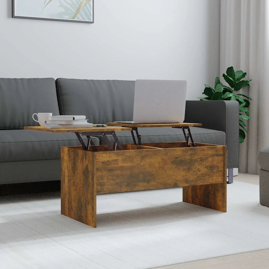 Tavolino salotto | Tavolino da caff¨¨ | Tavolino da Soggiorno Rovere Fumo 102x50,5x46,5 cm Legno Multistrato