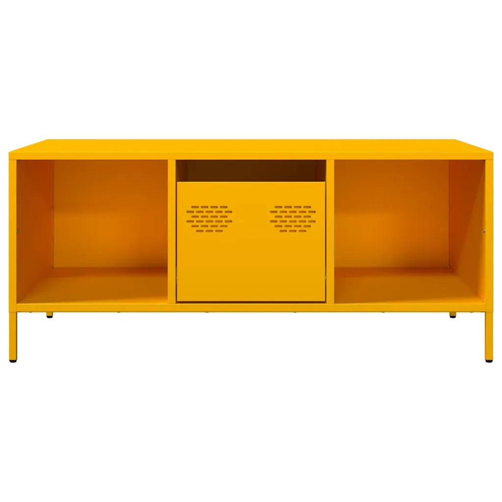 Tavolino Giallo 101,5x50x43,5 cm Acciaio Laminato a Freddo 851277