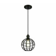 Trade Shop - Lampadario Gabbia In Metallo Industriale Retro E27 Pendente Vintage Ty004 -