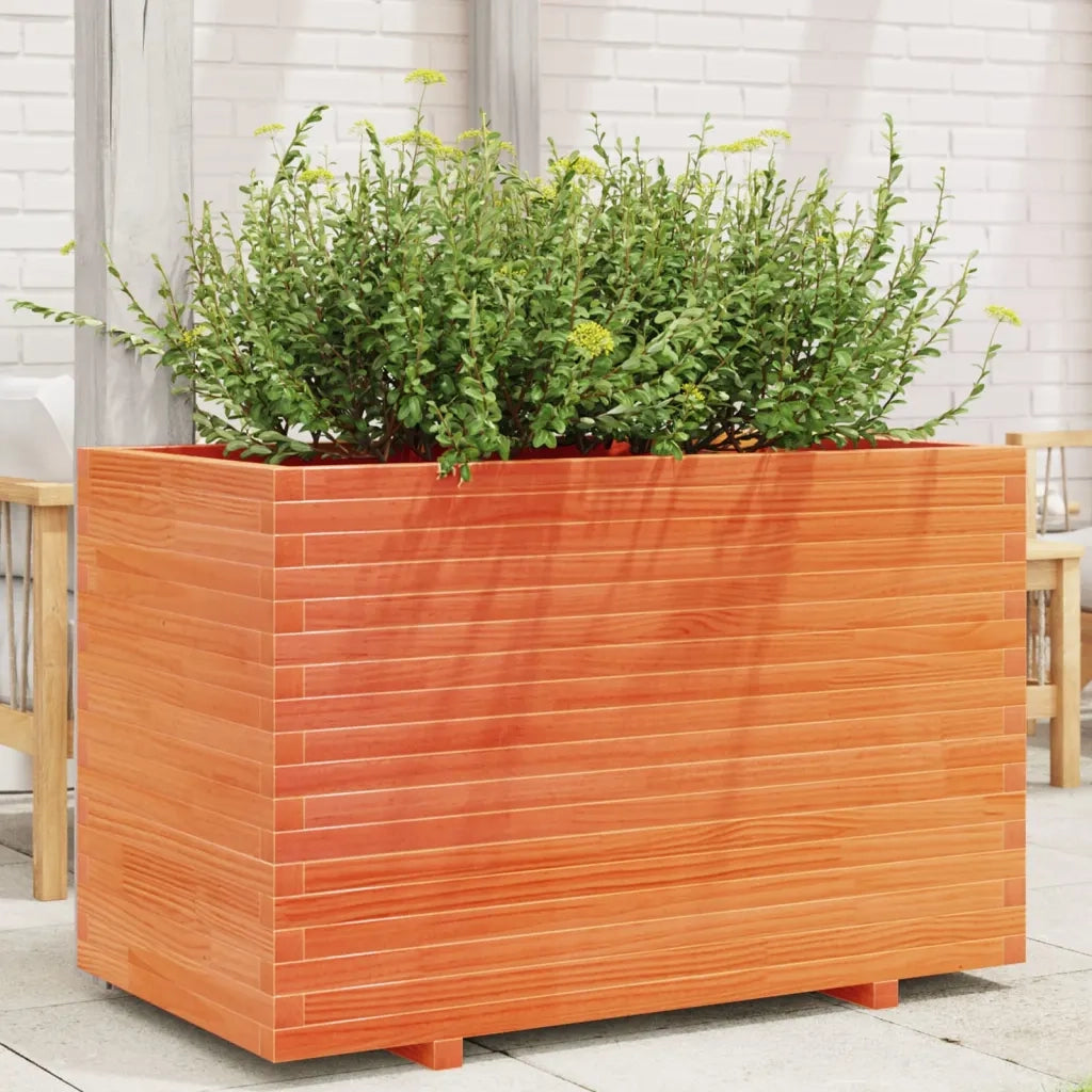 Fioriera Giardino Marrone Cera 110x60x72 cm Legno Massello Pino