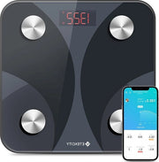 Ponderalezza ultracompatta con applicazione - 12 dati di analisi del corpo - IMC peso massa muscolare acqua proteine BMR - iOS e Android - 180 kg-400 lb- nero 5 kg