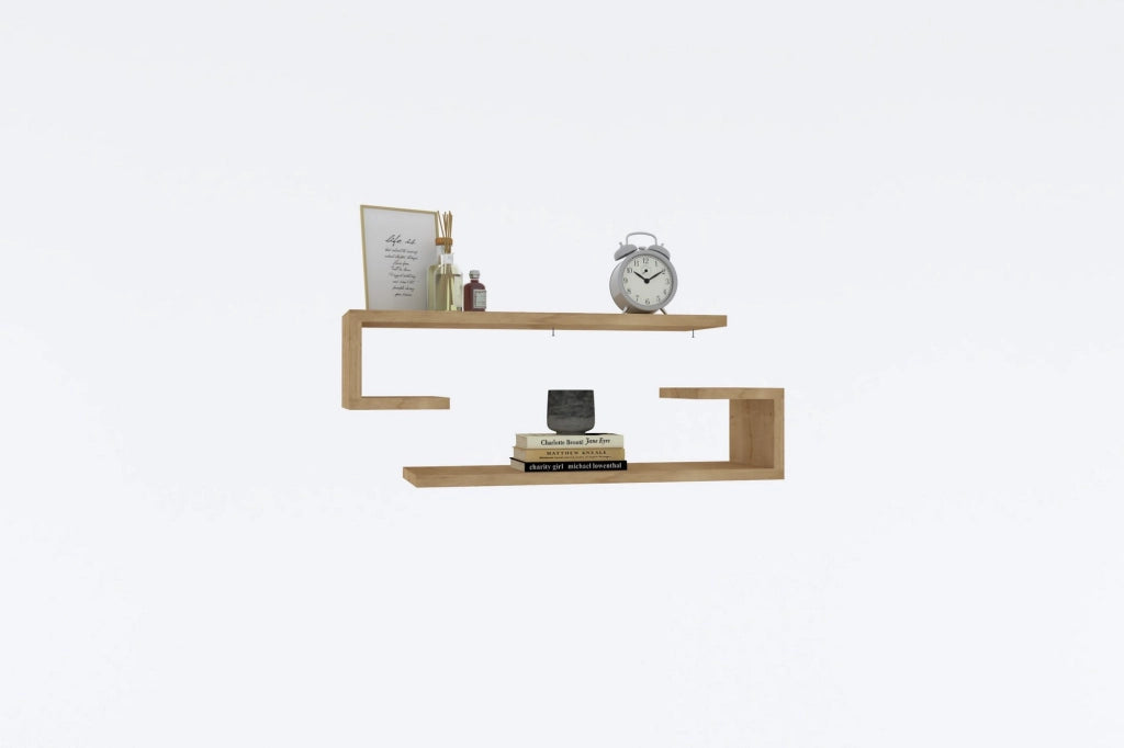 Mensola da parete in legno "Eldo" 60 x 19,6 x 15 cm - Rovere zaffiro