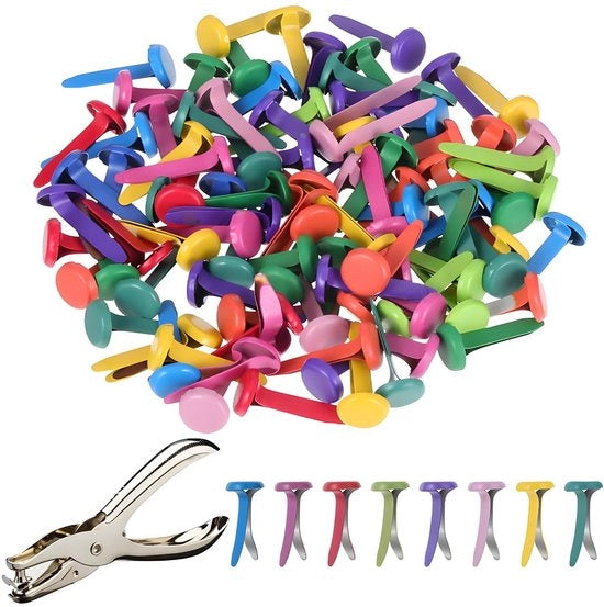 Patroon zakklemme da 200 - Klemme a forma rotonda in metallo - Mini clip per documenti riciclabili - Perforatrice - Spine per scrapbooking - Dimensioni 16 x 8 mm - Clip per carta