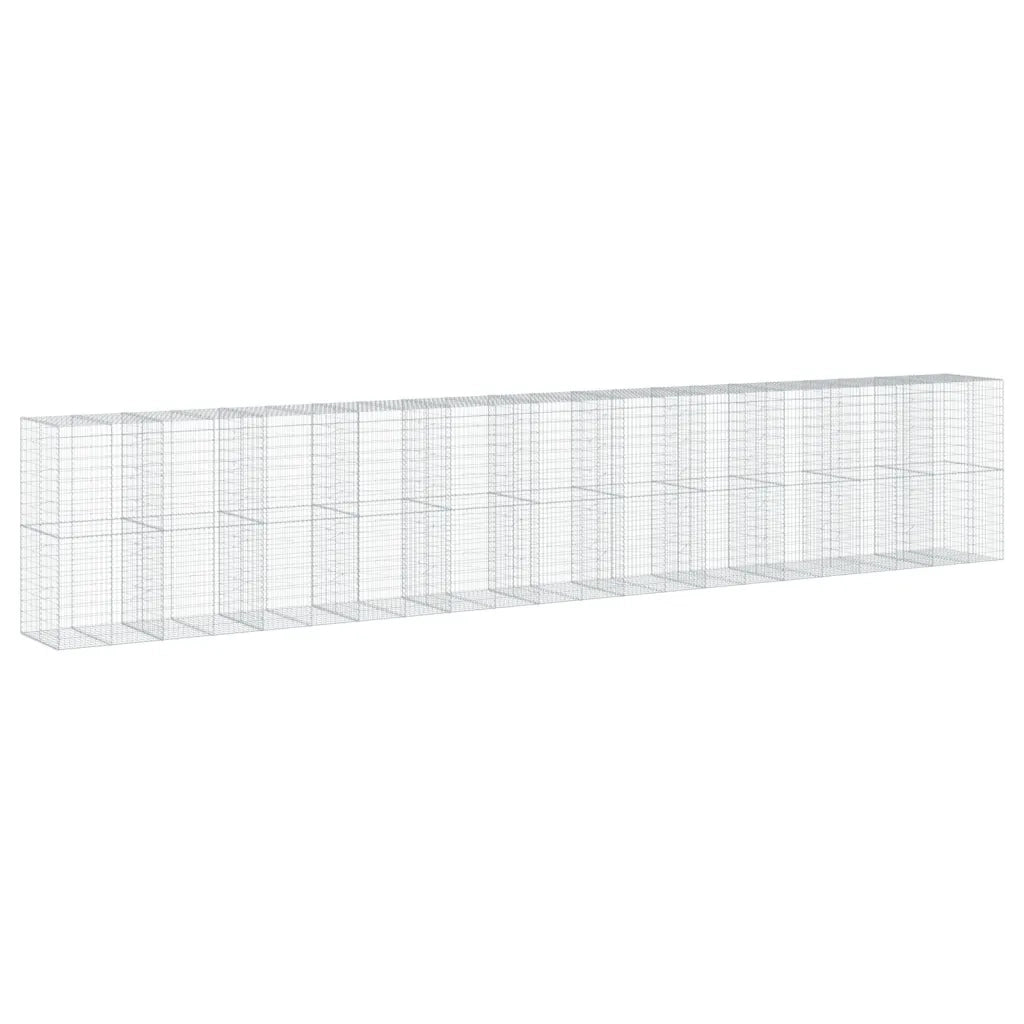 Cesto Gabbione con Copertura 1100x100x200 cm in Ferro Zincato 3295245