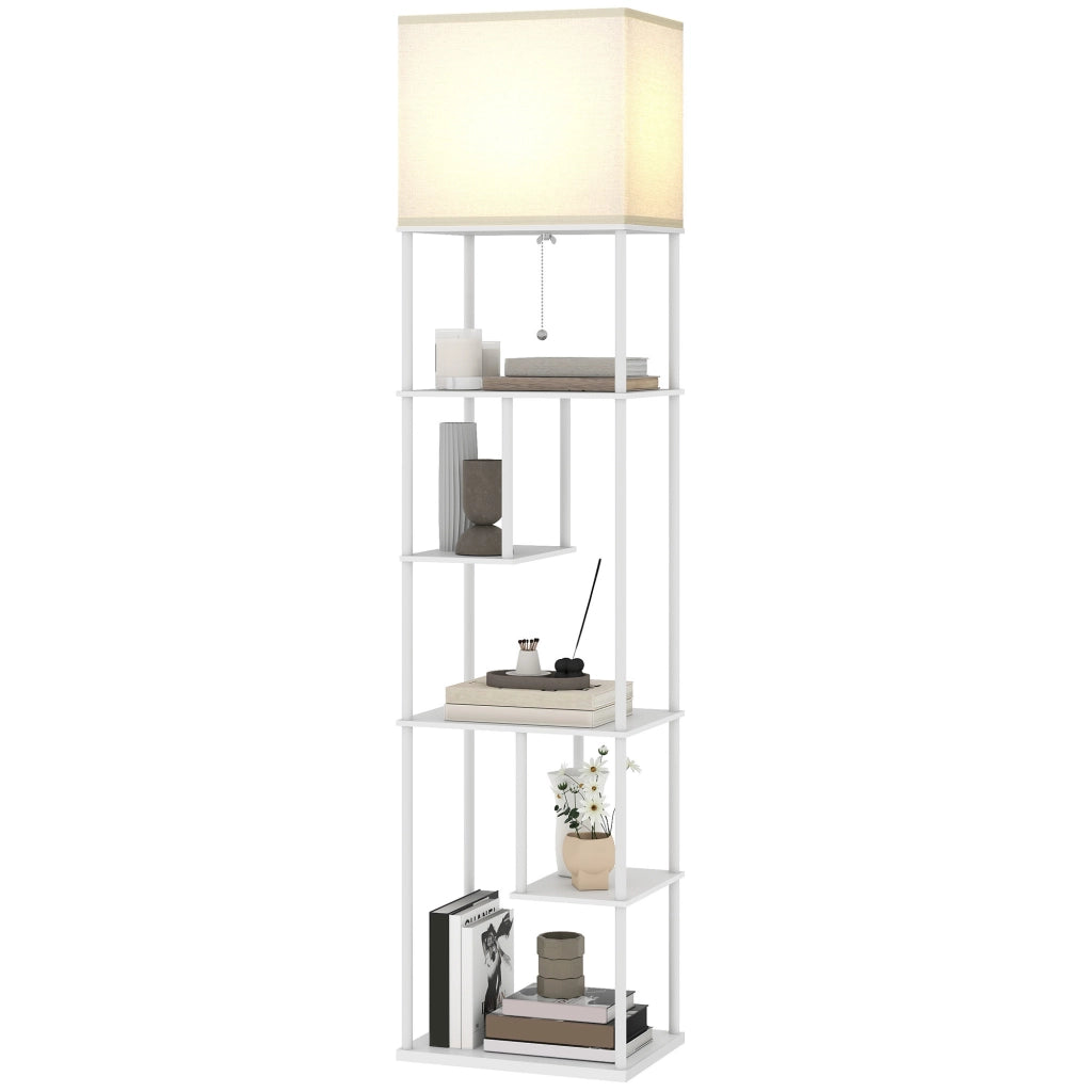 Lampada da Terra con Scaffale ¨C zephmum ¨C Bianco 3000K-6500K